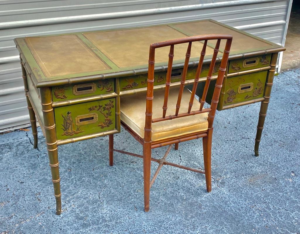 MidCentury Drexel Chinoiserie Desk, Original Chair (1 of 14)