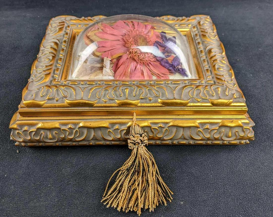 Preserved Flower Jewelry Box: Preserved Flower Jewelry Box This is a preserved flower top jewelry box. This is in a way a hidden box, the flower looks like it is framed and on display but little do people know it opens. This is in