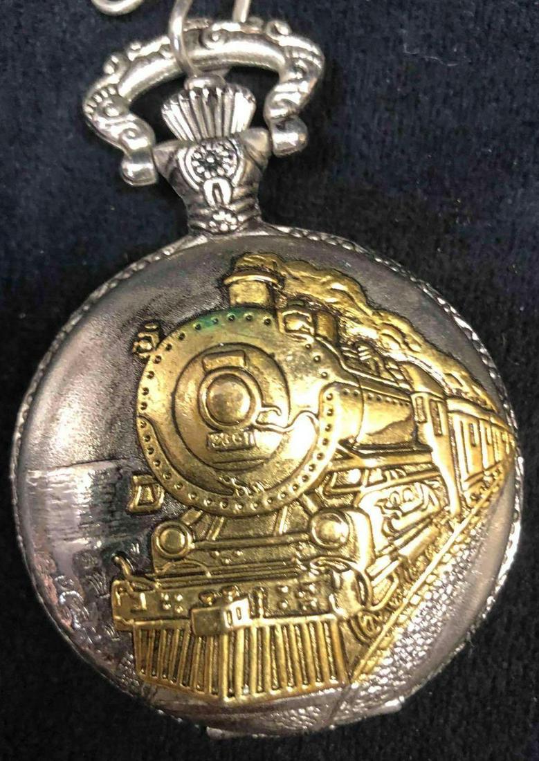 Vintage Steam Engine Railroad Pocket Watch (1 of 5)
