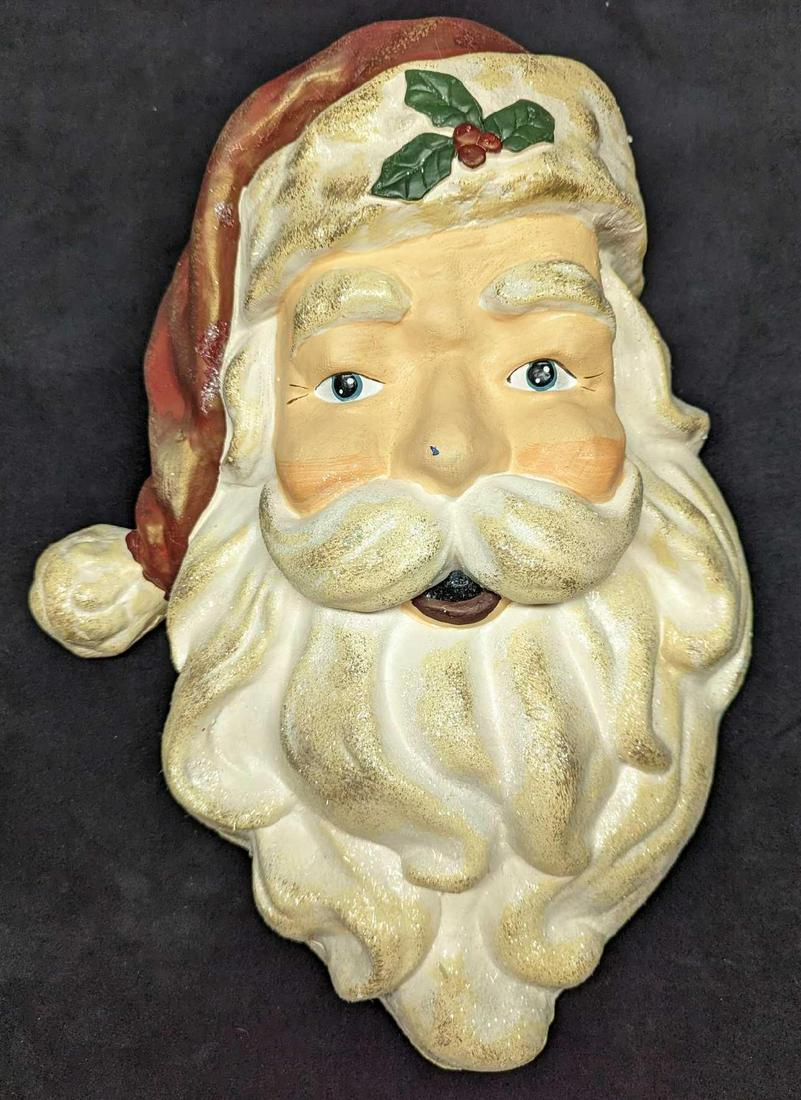Vintage Christmas Holiday Resin Hangable Santa Head (1 of 7)
