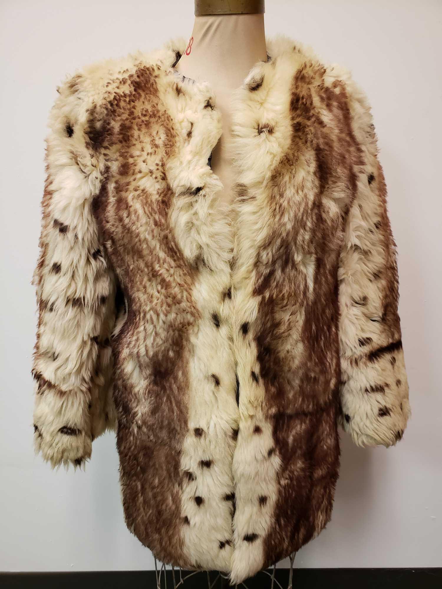 Spotted Wool Fur Coat (1 of 5)