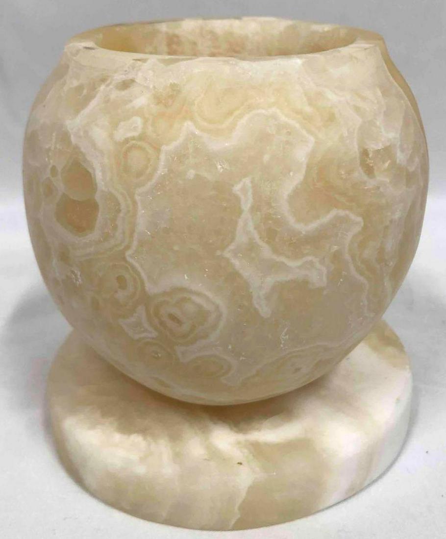 Egyptian Soft White Alabaster Stone Candle Holder (1 of 5)