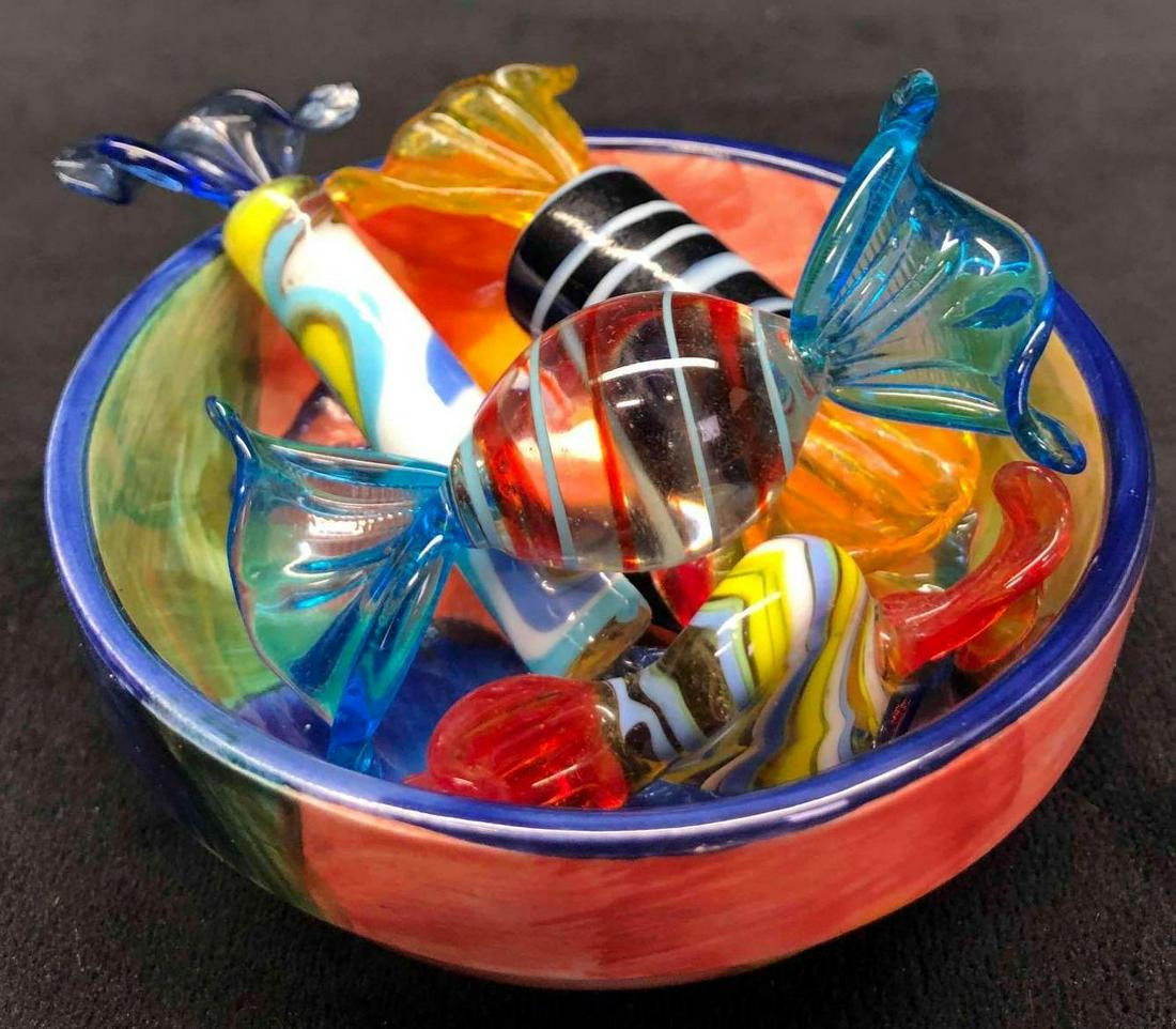 Trinket Dish With 5 Hand Blown Murano Candies (1 of 19)