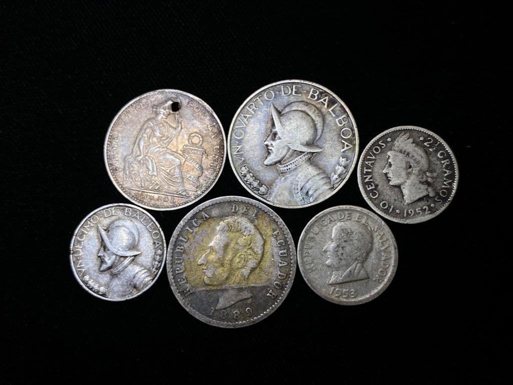 Lot of 6 Latin American Silver Coins (1 of 3)