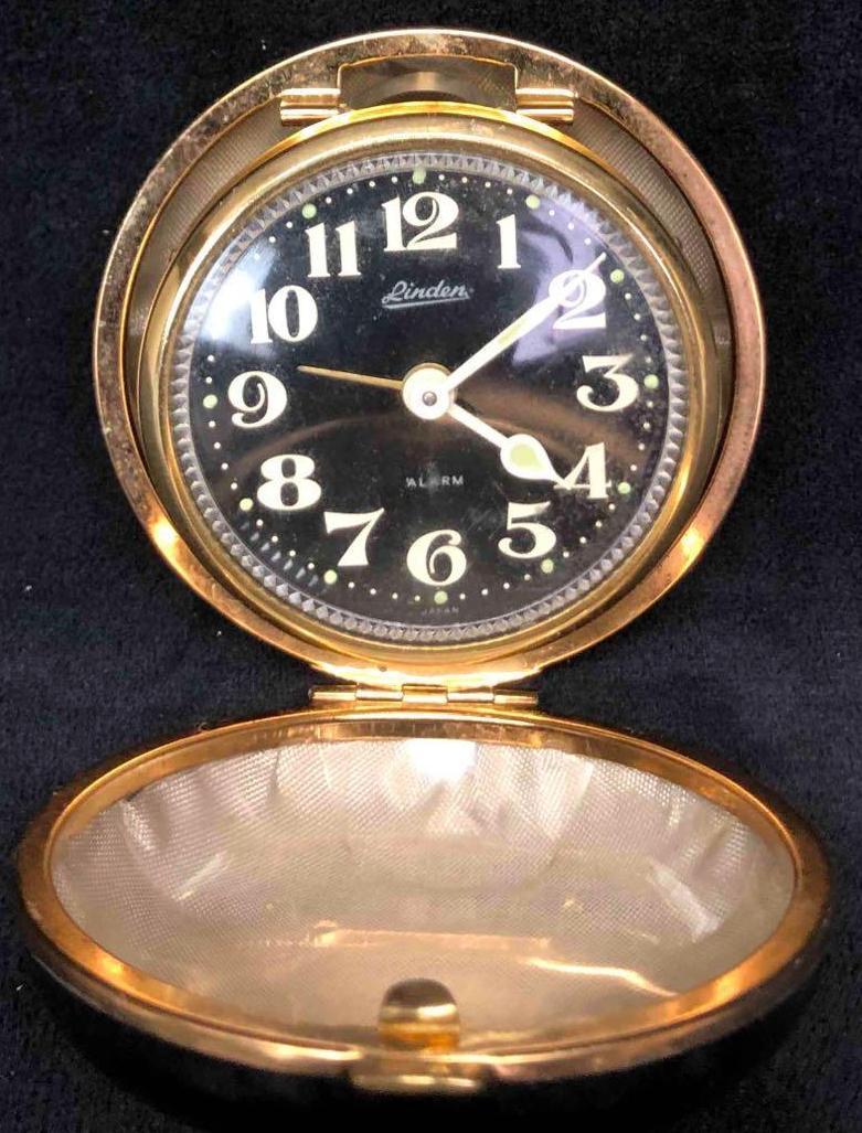 Vintage Linden Travel Alarm Clock In Compact With Glow In The Dark Dial (1 of 9)