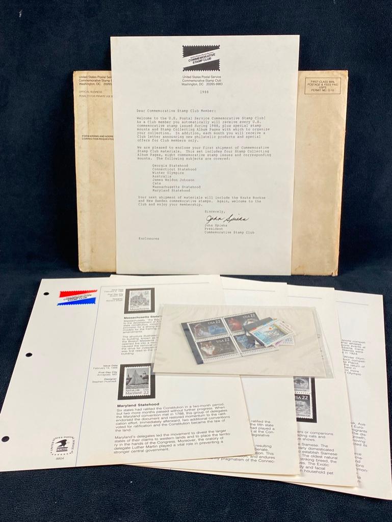 USPS Commemorative Stamp Club Spring 1988 (1 of 4)