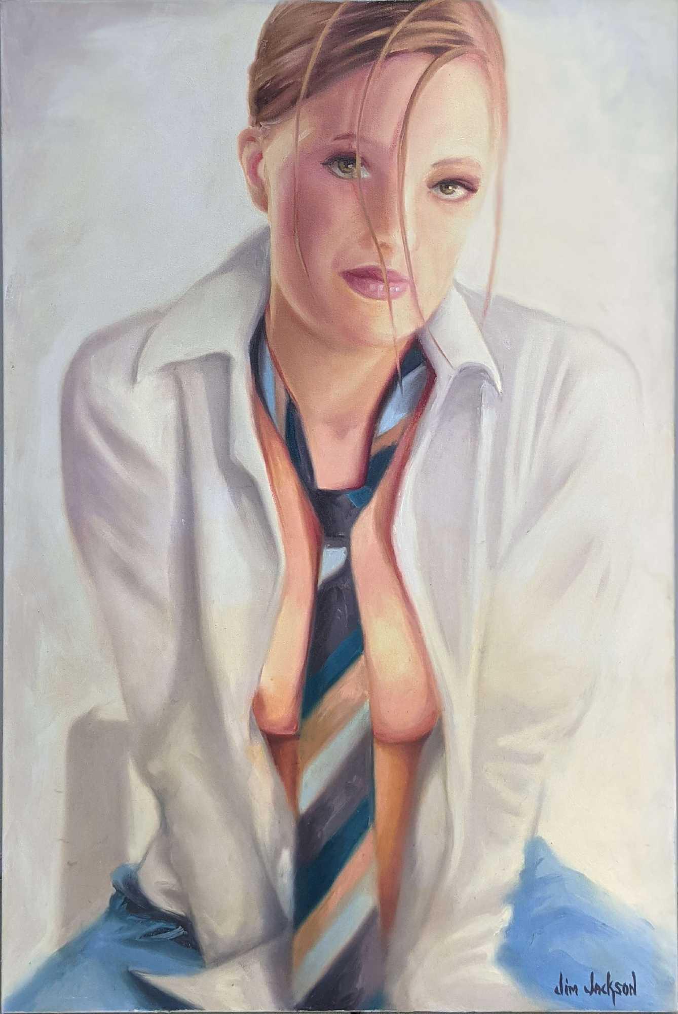 Acrylic On Canvas Jim Jackson Sexy Business Woman (1 of 7)