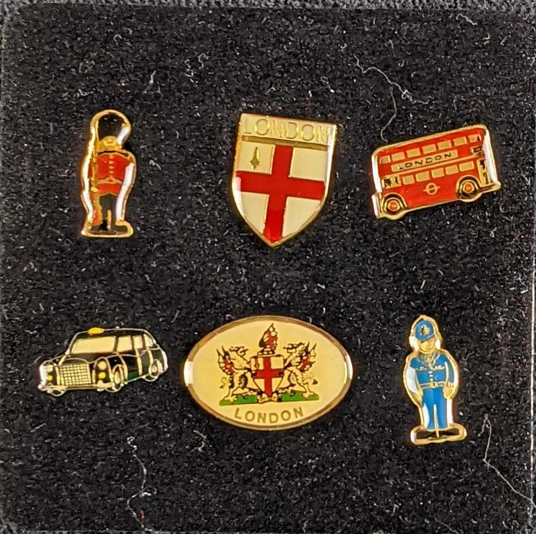 Alders Six Collector Lodon Pins With Box (1 of 4)