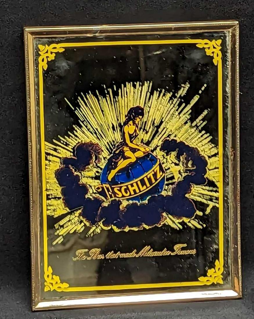 Vintage Small Schlitz Beer Mirror Sign (1 of 3)