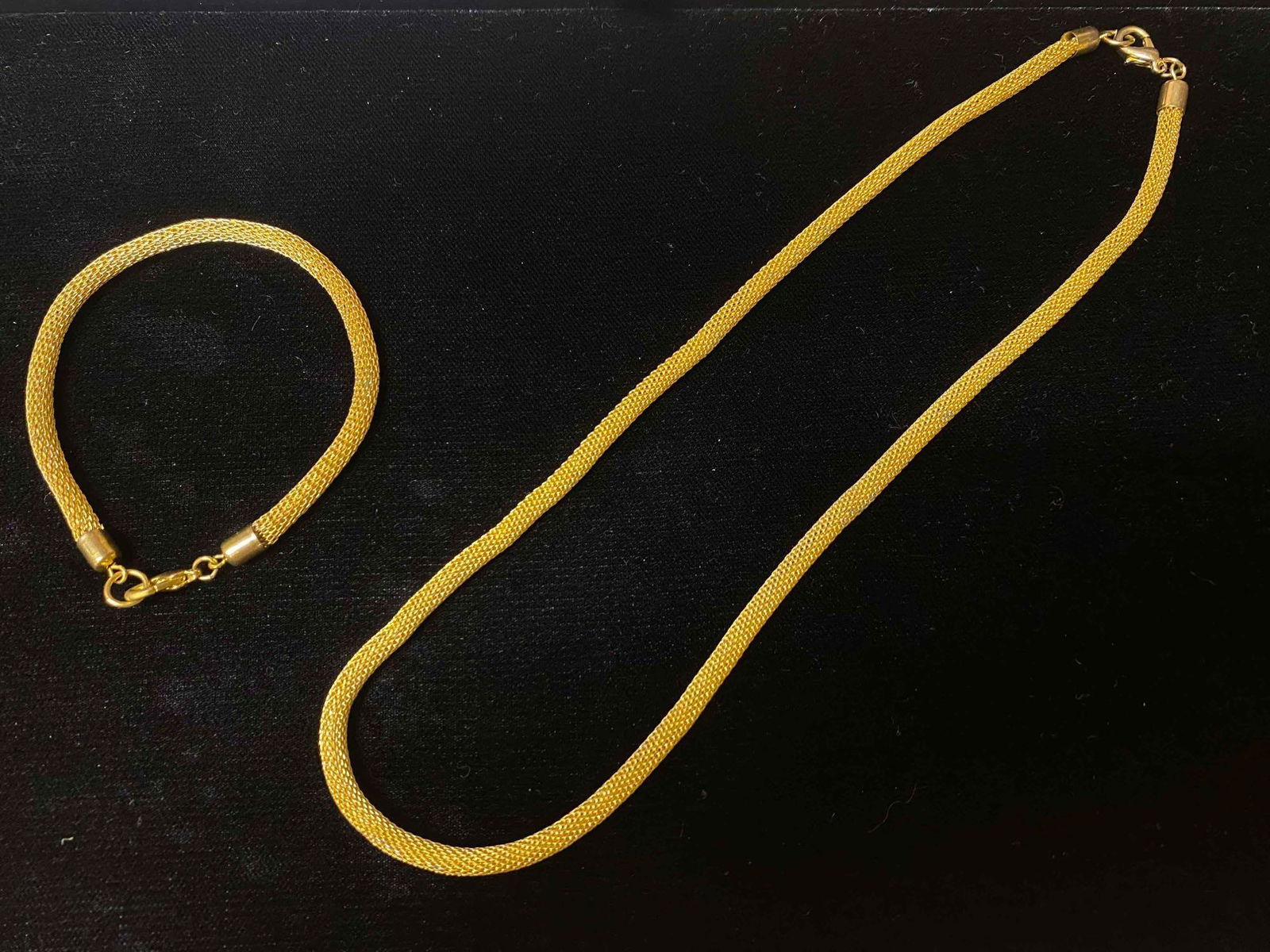 Gold Tone Snake Link Chain & Bracelet Set (1 of 6)