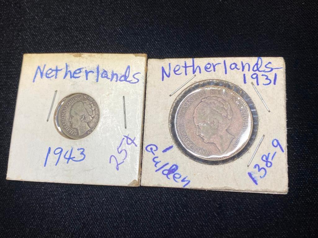 Lot of 2 Dutch Silver Coins (1 of 3)