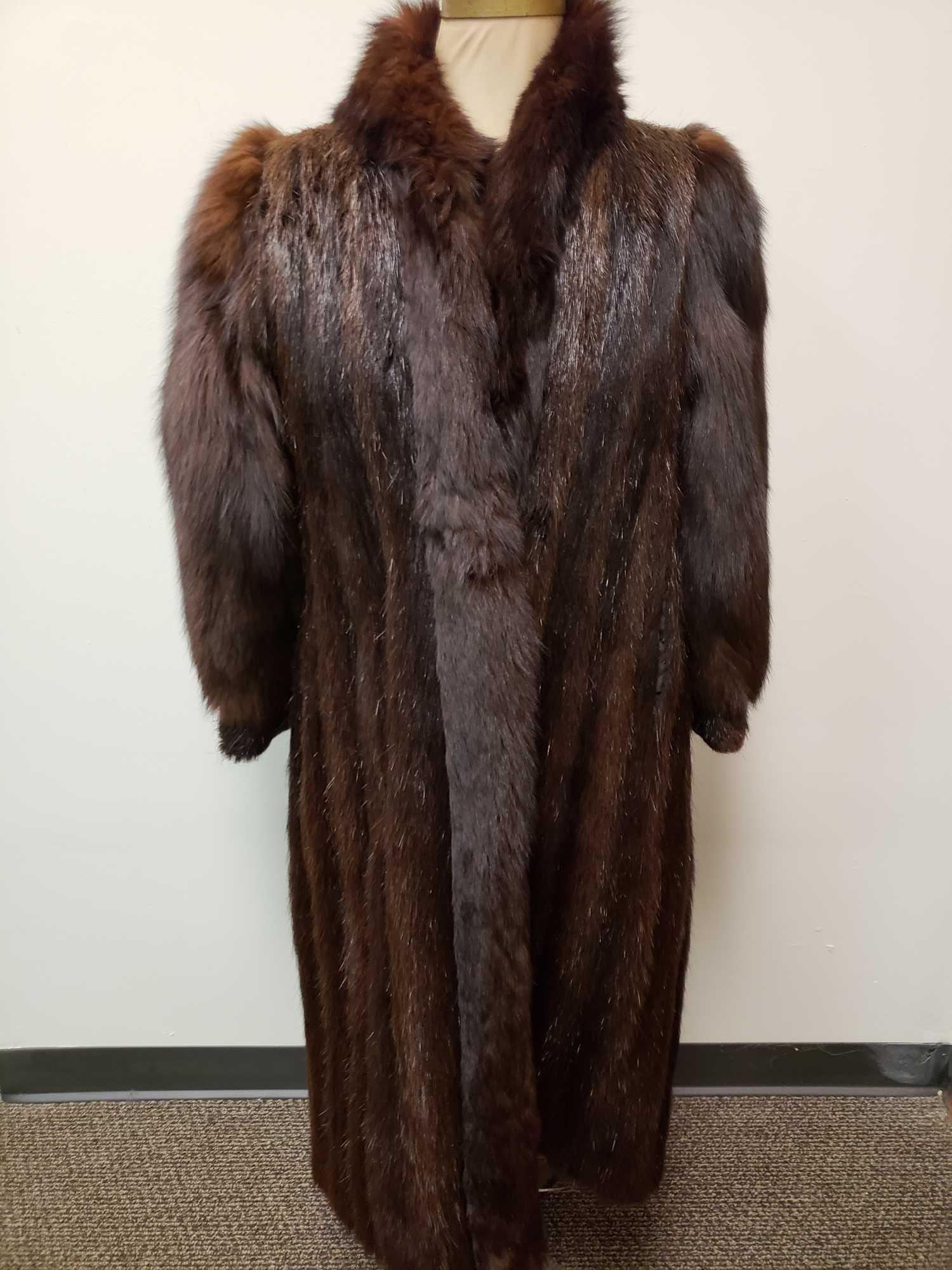 Harry Richer Furs Inc Canadian Beaver and Fox Fur Full Length Coat (1 of 6)
