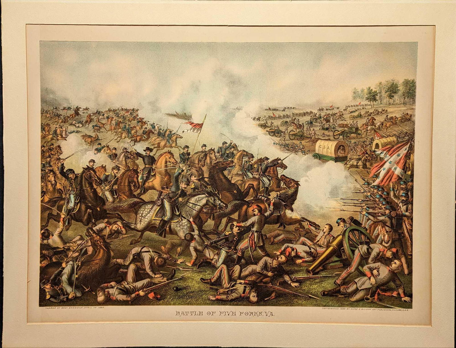 Civil War Battle of Five Forks Virginia Kurz & Allison Print (1 of 6)