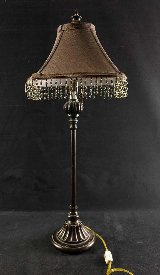 Nightstand or Desk Lamp With Beaded Shade (1 of 9)
