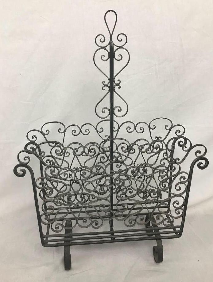Vintage Decorative Wrought Iron Magazine Rack (1 of 6)