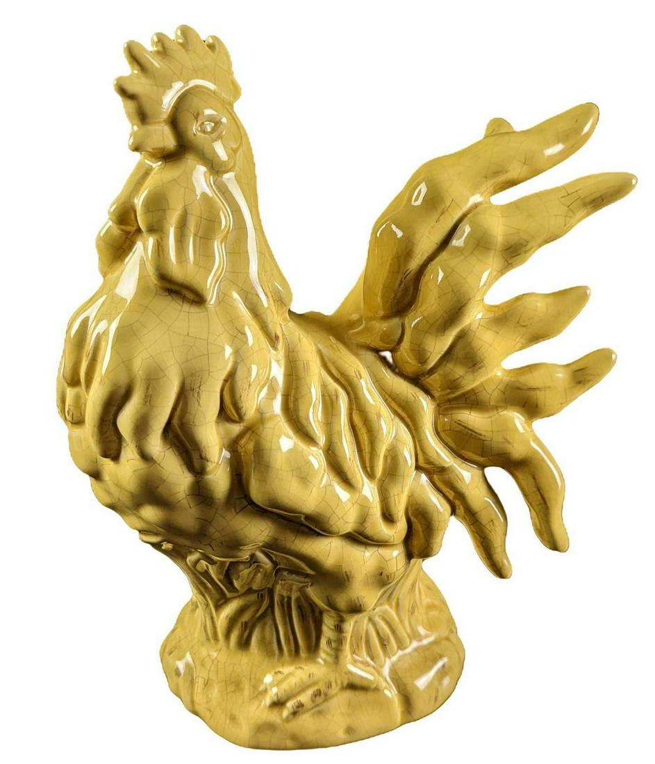 Crackle Ceramic Chicken Rooster Figurine (1 of 9)