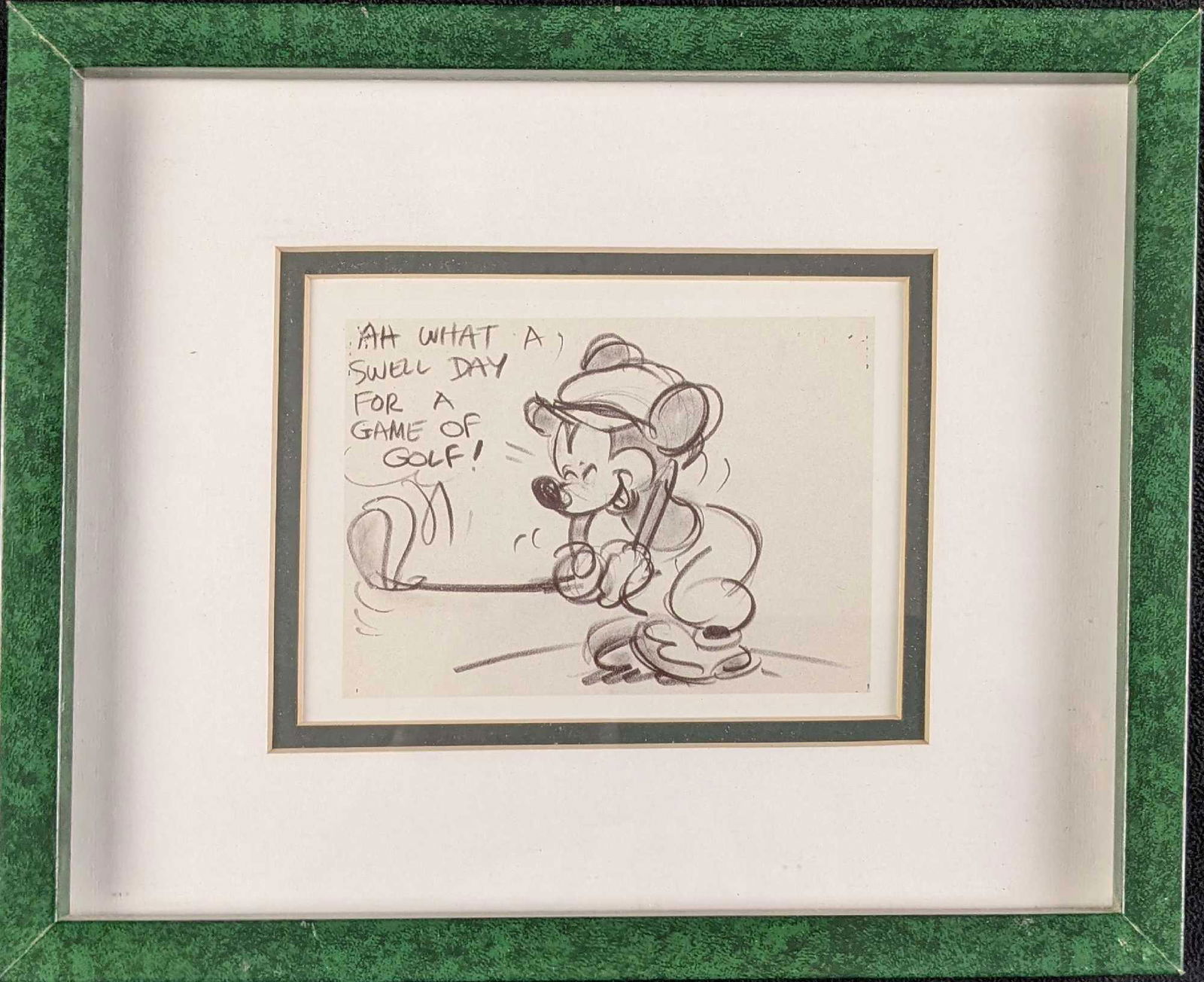 Framed Disney Mickey Mouse Sketch Swoosh Golf Print Framed Disney Mickey Mouse Sketch Swoosh Golf Print