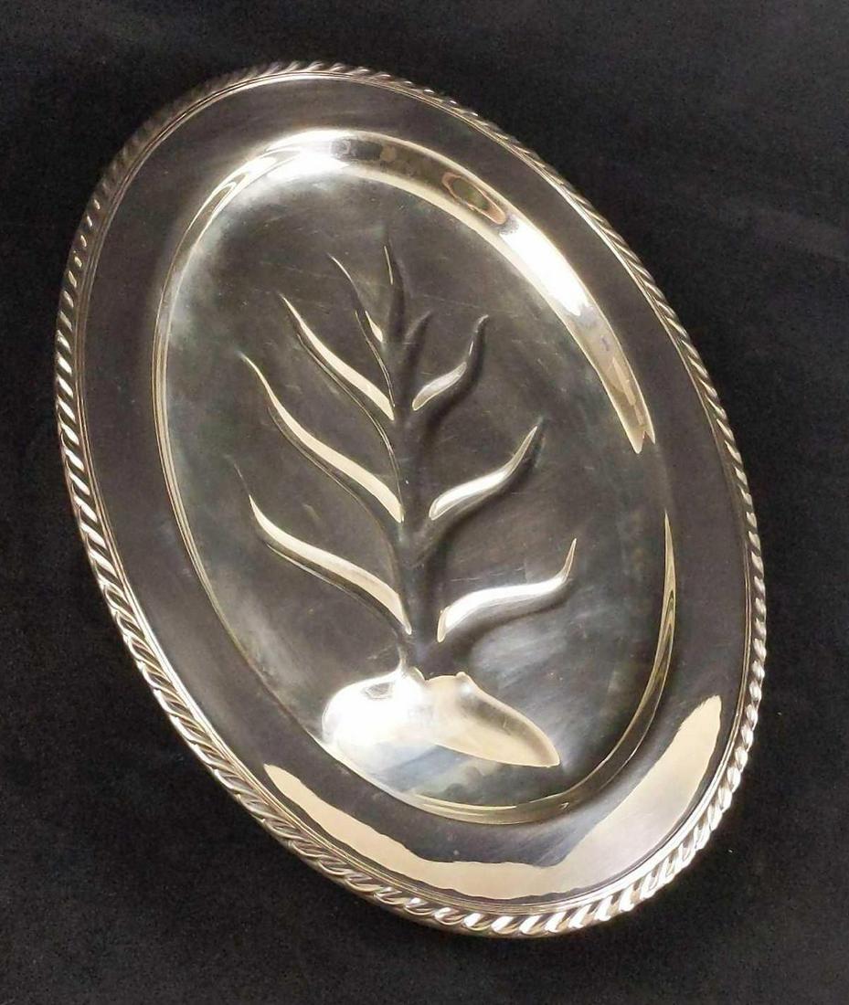 WM Rogers Silver Plate Serving Meat Platter Footed (1 of 6)