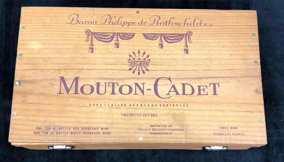 Baron Philippe de Rothschild Mouton Cadet Wooden Box (1 of 7)