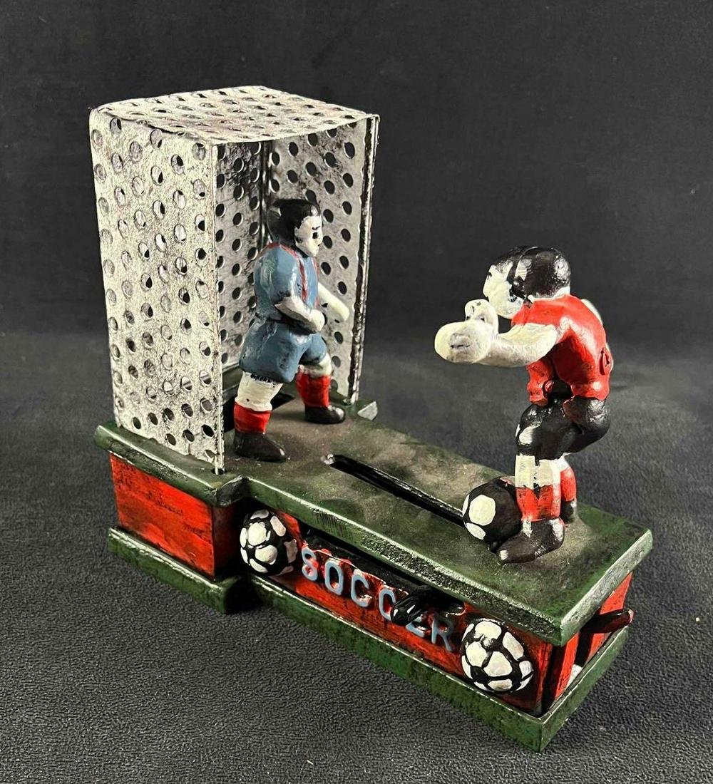 Vintage Cast Iron Soccer Mechanical Bank (1 of 10)