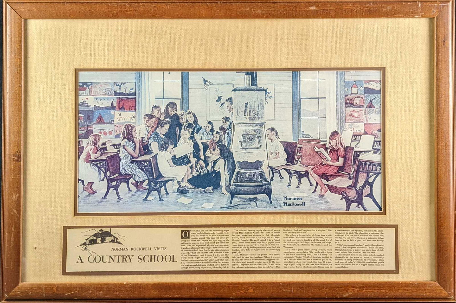 Framed Norman Rockwell Visits a Country School Print (1 of 4)