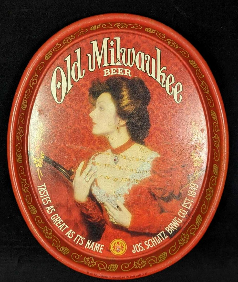 Vintage Old Milwaukee Beer Advertising Metal Tray (1 of 4)