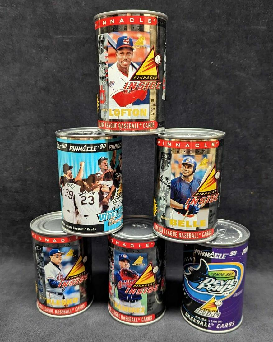 6 Unopened Pinnacle Baseball Cards In Cans (1 of 7)