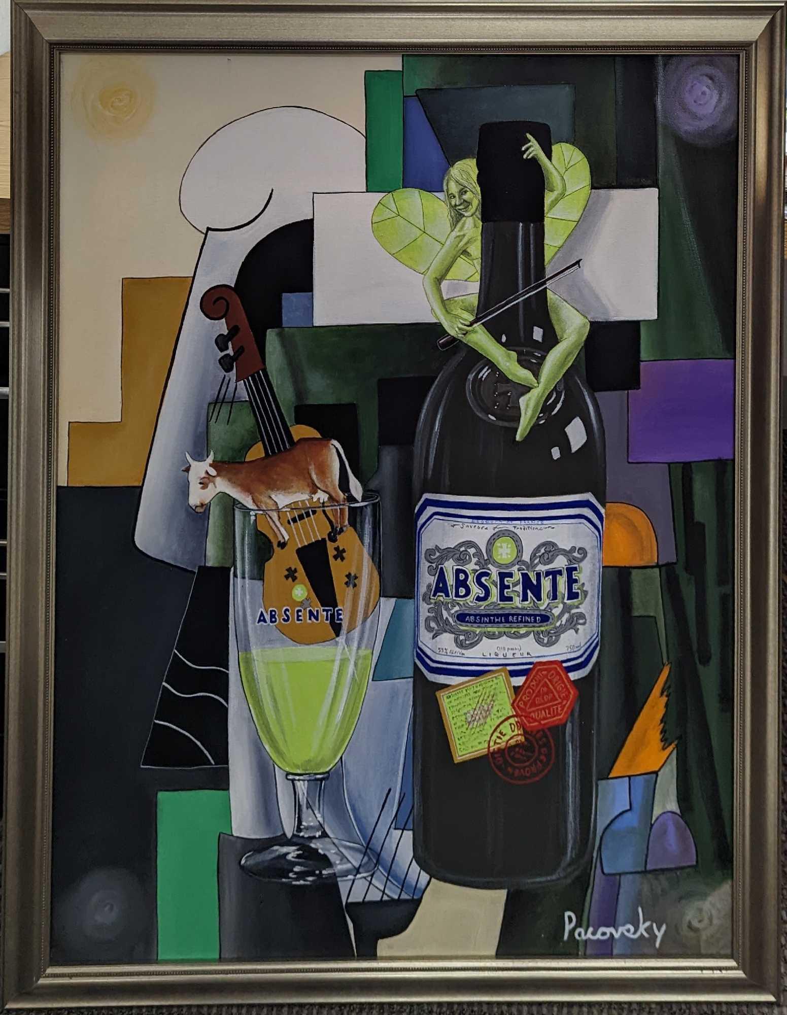 John Pacovsky Acrylic On Canvas Absente Absinthe (1 of 9)
