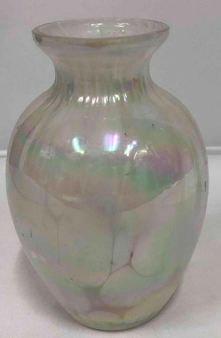 Small Opalescent Glass Vase Unknown Manufacturer (1 of 8)