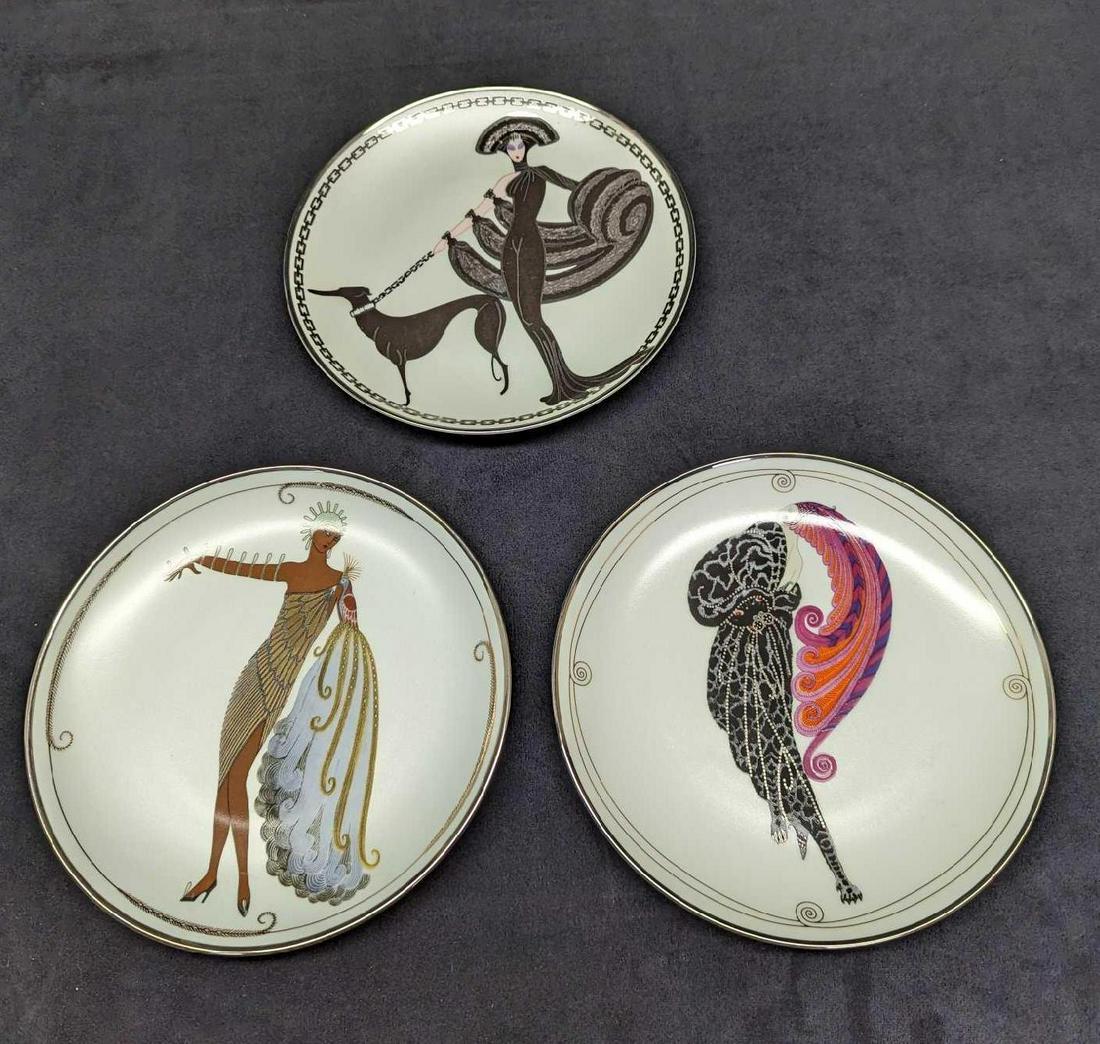 3 Franklin Mint Erte Collectable Porcelain Plates (1 of 8)