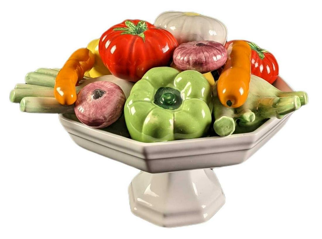 Vintage Italian Ceramic Colorful Bowl Of Vegetables (1 of 8)