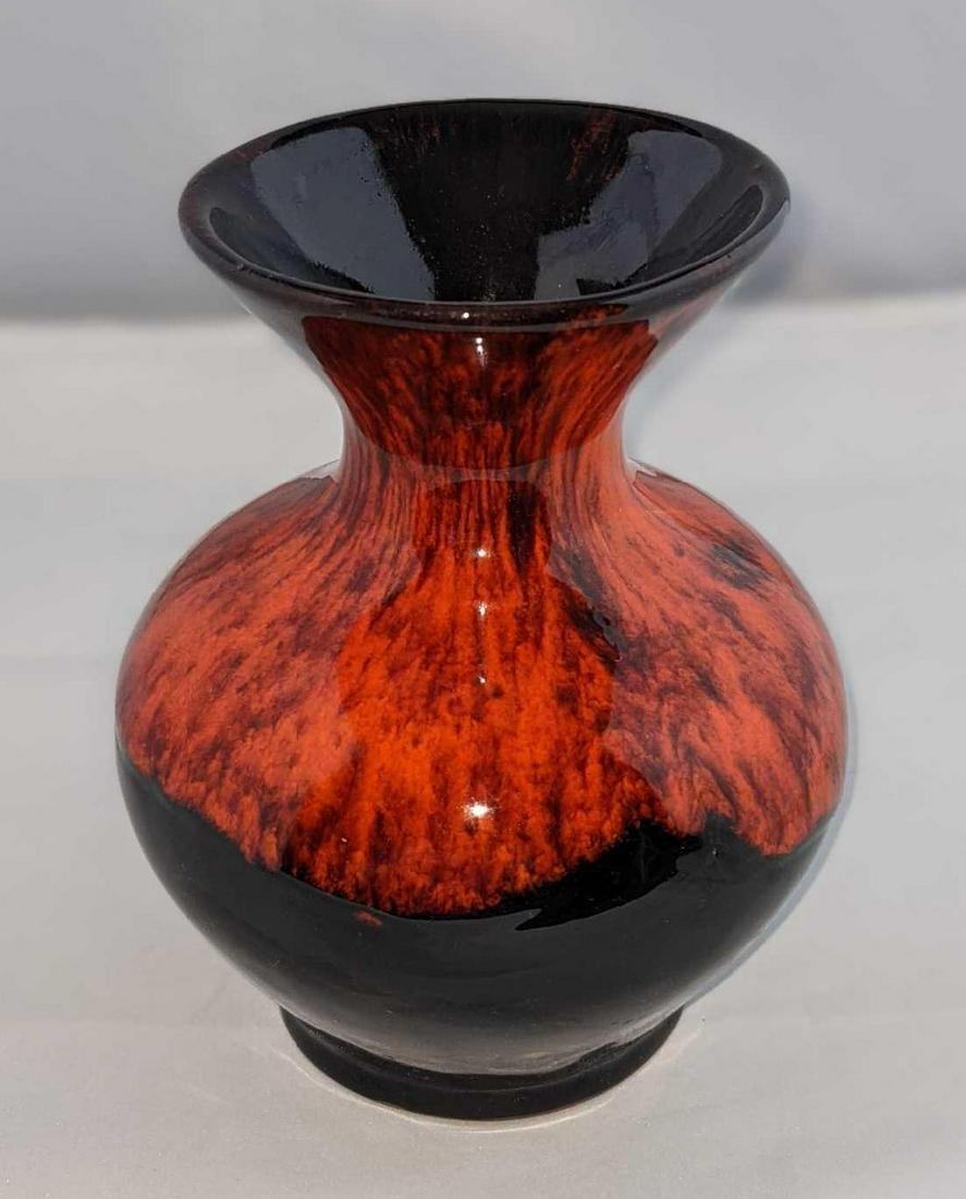 Small Earthenware Vase Black And Orange (1 of 6)