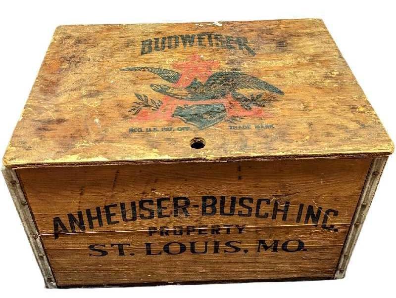 Anheuser Busch Wooden Box Crate With Checkers Lid (1 of 9)