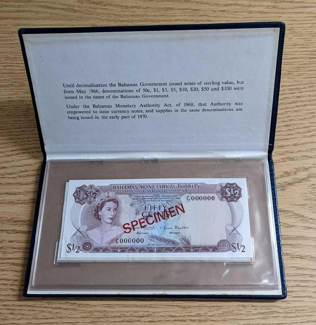 1969 Bahamas Monetary Authority Specimen Notes (1 of 10)