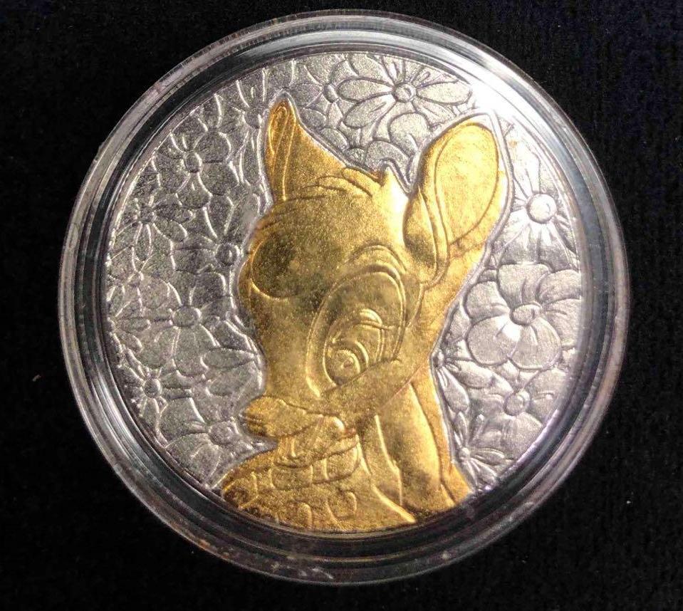 Walt Disney World Limited Edition Silver & Gold Coin Artist Collection Bambi (1 of 4)