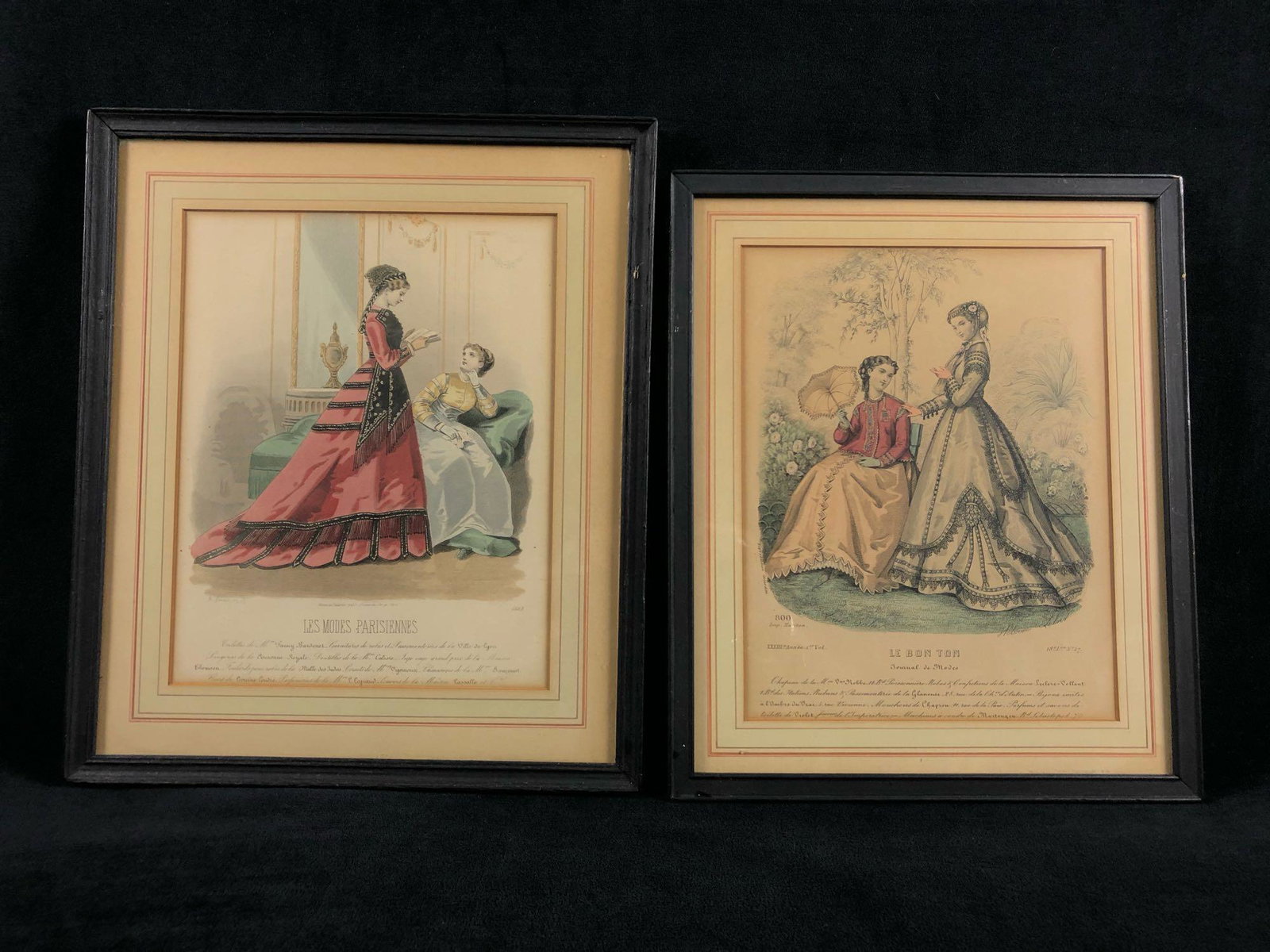 Antique Le Bon Ton & Les Modes Parisiennes Magazine Hand Colored Pochoir Print Fashion Plates (1 of 11)