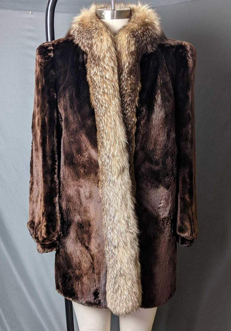 Women's Fur Coat Soft Brown Fur Coat (1 of 8)