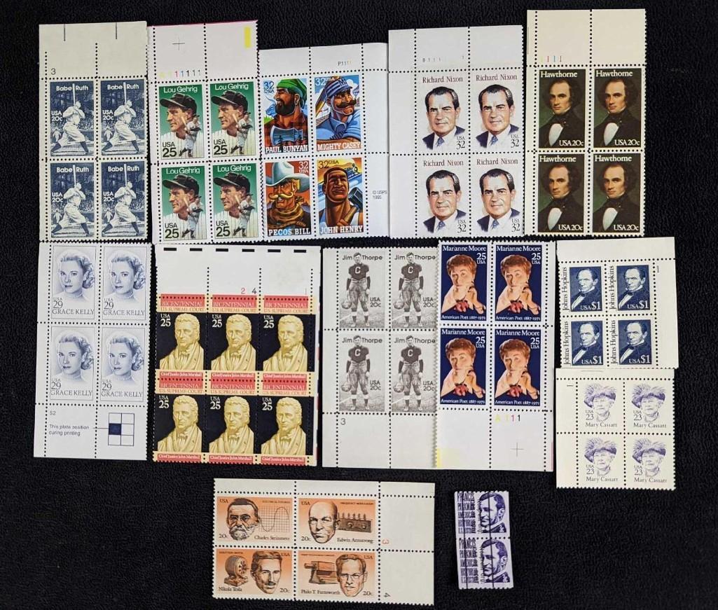 13 US Postage Stamp Sheets Of Notable People Or Characters (1 of 6)