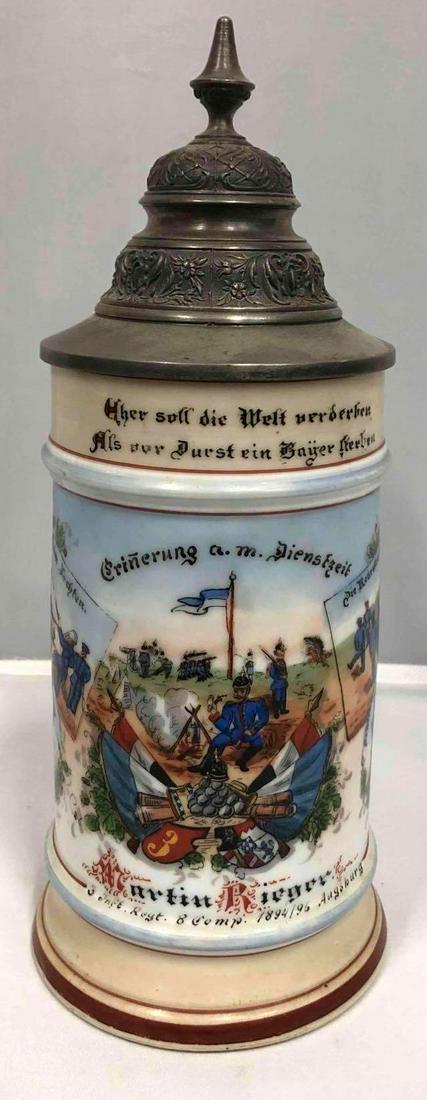 Imperial German Stein With Pewter Lid Hand Painted Porcelain Lithophane (1 of 12)