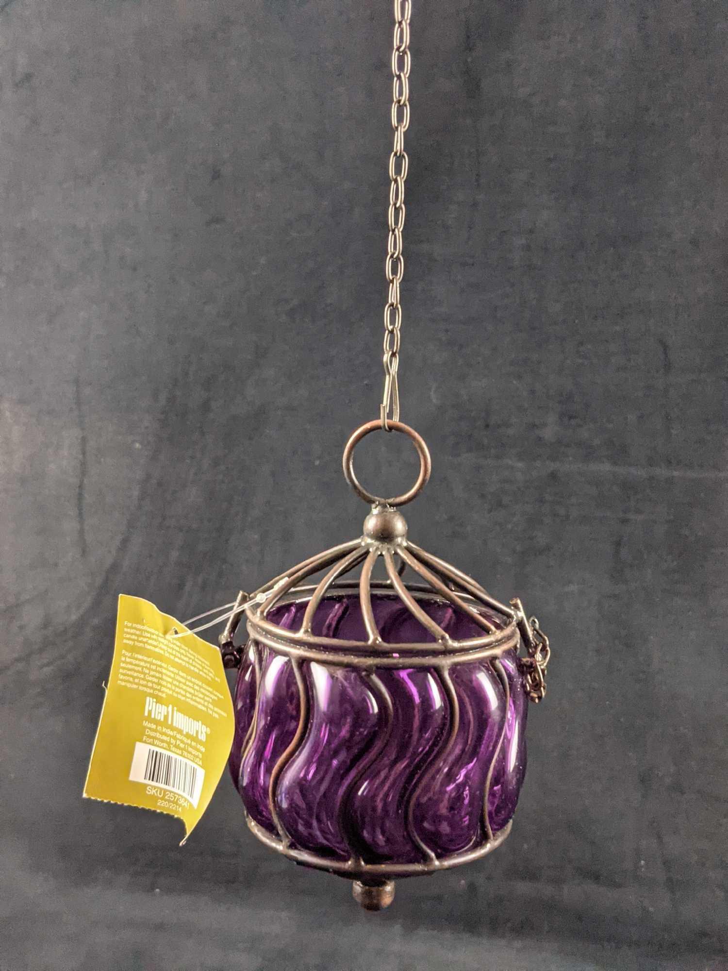 Pier One Hanging Garden Tealight Lantern Purple (1 of 7)