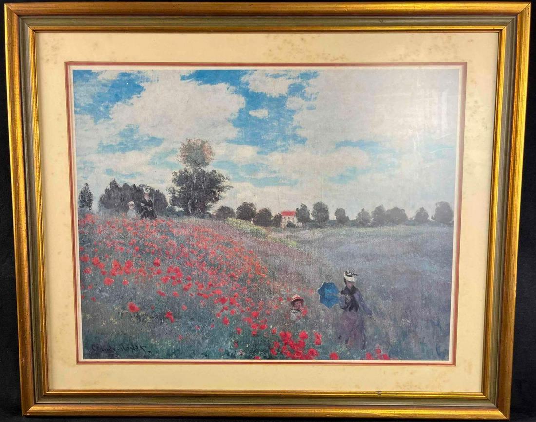 Framed Oil Painting Print Flower Field (1 of 7)