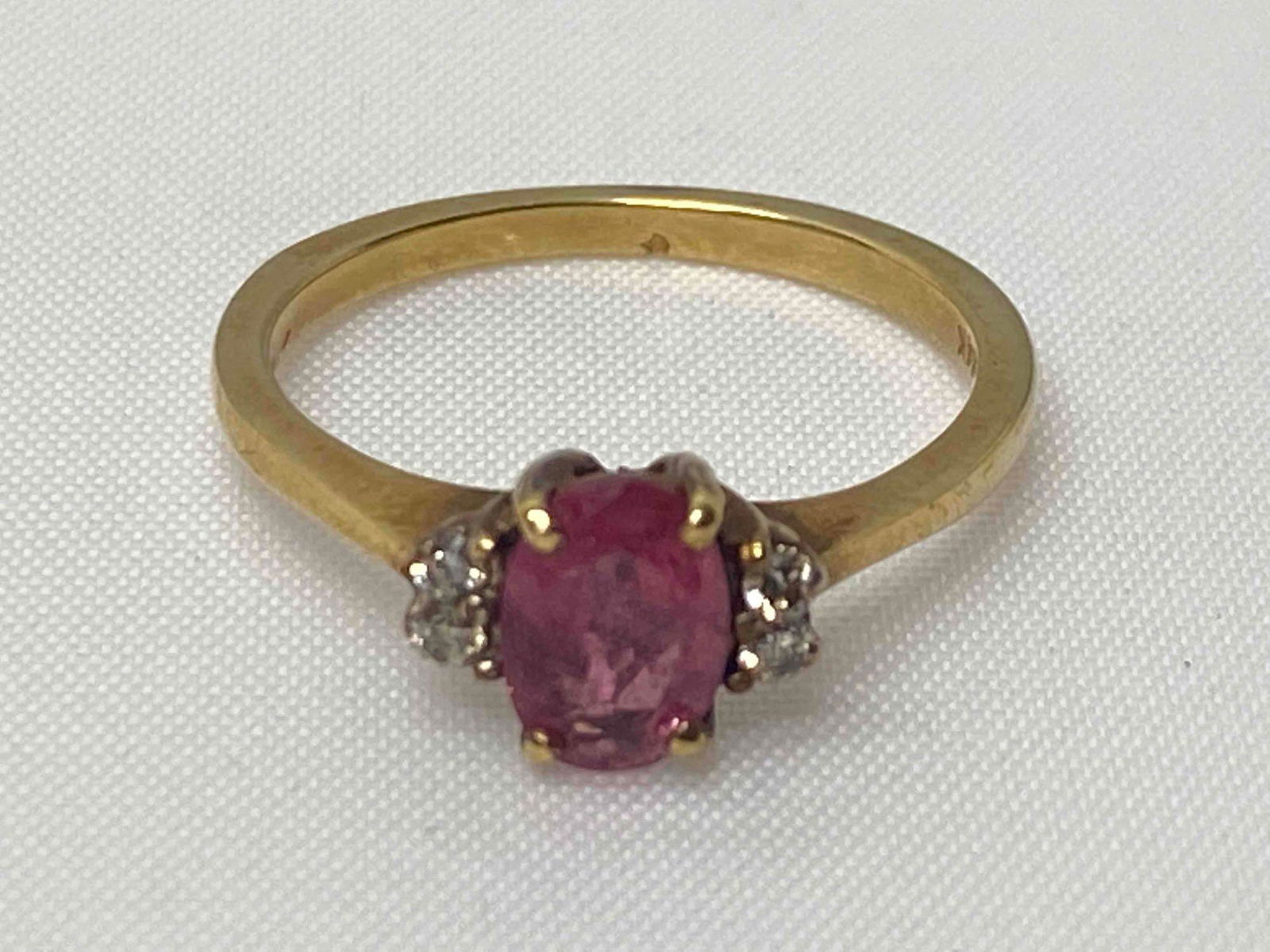 Vintage 14K Gold Pink Sapphire & Diamond Accent Ring (1 of 4)