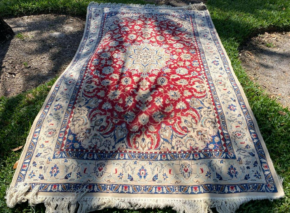 50" x 82" Hand-Knotted Red And Blue Afghan Wool Rug (1 of 12)