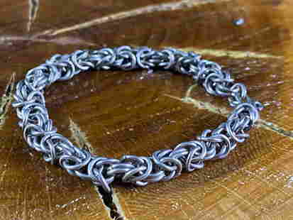 Vintage Sterling Byzantine Hand Made Bracelet: This fine piece of jewelry has been researched and properly tested prior to listing. Please view all our pictures they are part of the description Details : Metal- Sterling Color- Silver Maker- Handma