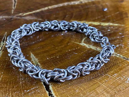 Vintage Sterling Byzantine Hand Made Bracelet: This fine piece of jewelry has been researched and properly tested prior to listing. Please view all our pictures they are part of the description Details : Metal- Sterling Color- Silver Maker- Handma