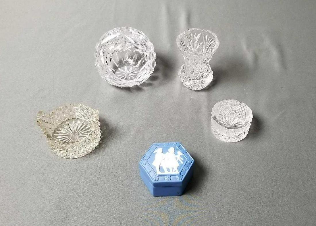 Crystal And Wedgewood Like Trinket Vases (1 of 10)