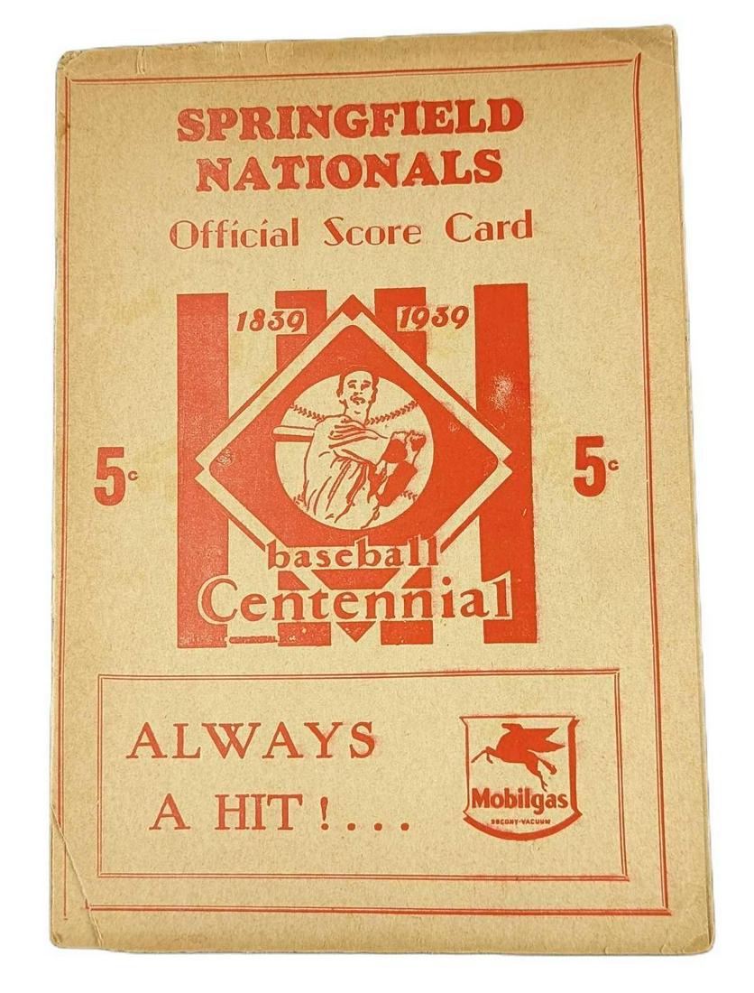 Autographed Springfield Nationals Official Score Card 1939 (1 of 5)