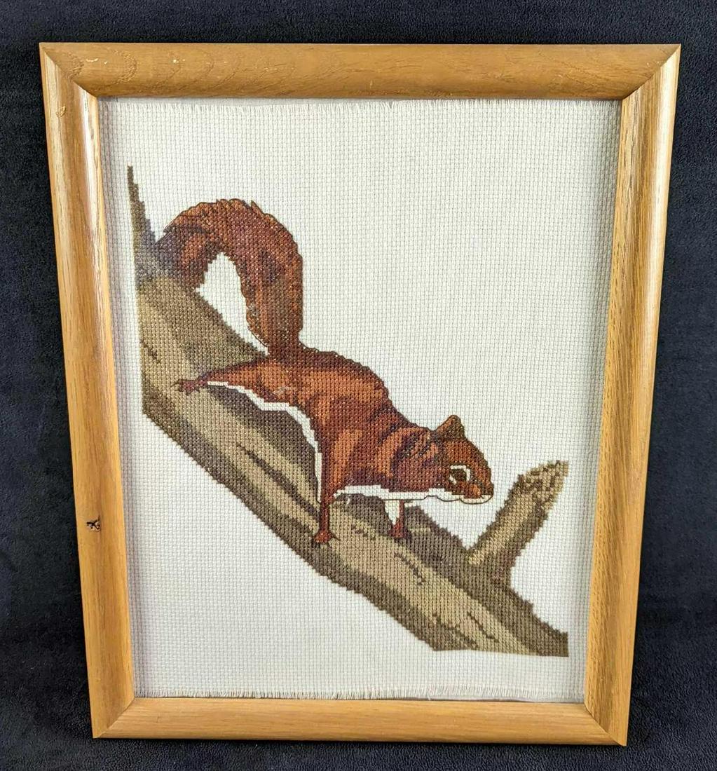 Framed Squirrel On Tree Cross Stich (1 of 7)