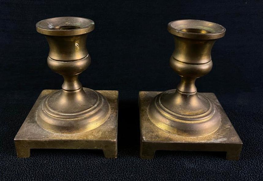 Pair of Vintage Brass Candleholders (1 of 4)