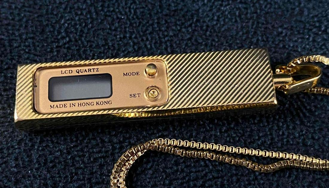 Digital store watch necklace